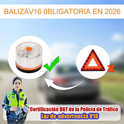 🔥Especial de Navidad: 80% DE DESCUENTOLuz de Emergencia V16 Aprobada por la DGT con Geolocalización 3.0 – Señalización de Ubicación para Automóviles, Plan de Datos Incluido – Base Magnética IP54 – Cumple con la Normativa 2026.